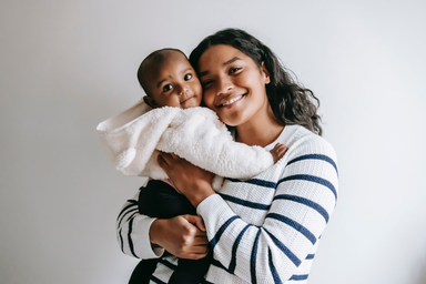 Woman holding baby